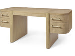 Zoey Natural Oak Desk, 65"W x 29.5"D x 30"H