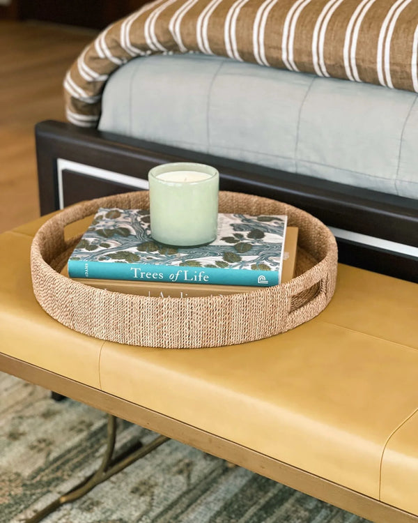 Monarch Round Tray, Natural, Small, 17.75"Dia