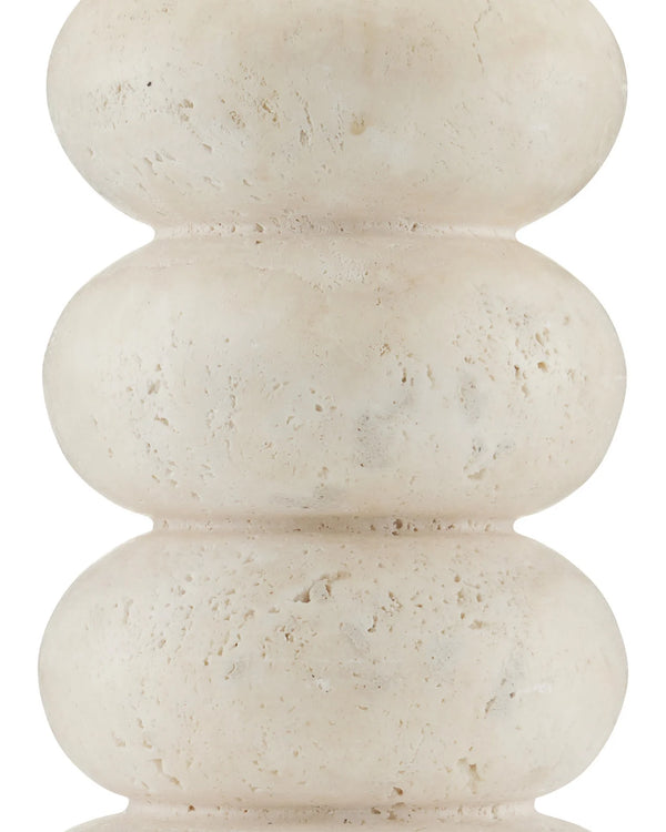 Girault White Travertine Table Lamp, 20.5"H