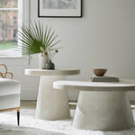 Foley Stone Outdoor Coffee Table - White, 40"Dia