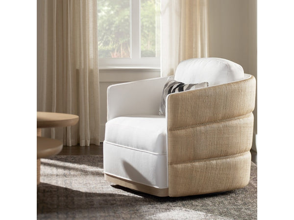Oakridge Swivel Lounge Chair, Beige/Oyster Chenille
