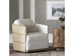 Oakridge Swivel Lounge Chair, Beige/Oyster Chenille