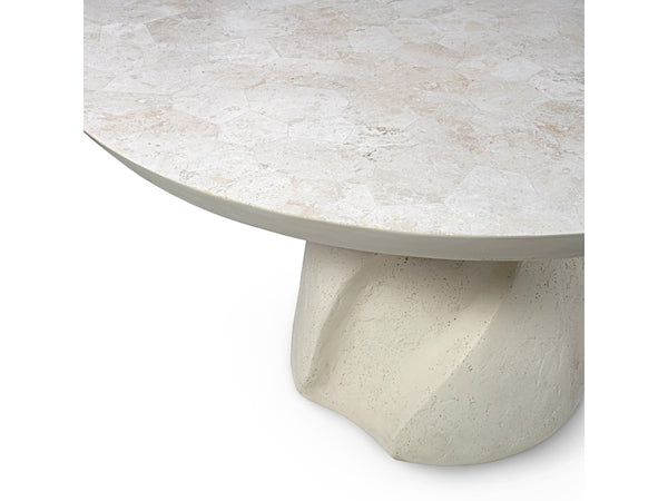 Fraser Outdoor Dining Table - White Agate, 54.25"Dia