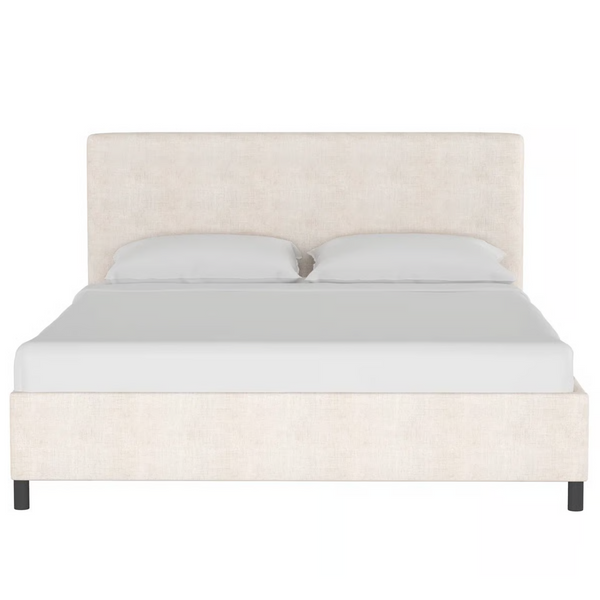 Abbie Platform Bed, Talc Linen, King, Queen, Twin