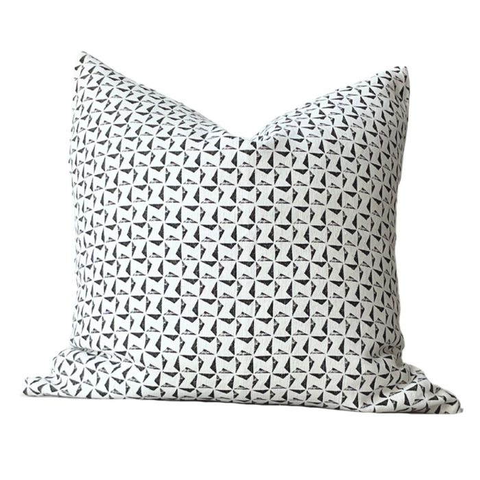 Light Pinwheel Pillow - Black, 21" x 21"