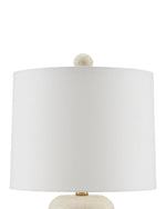 Girault White Travertine Table Lamp, 20.5"H