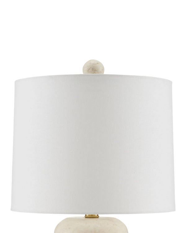 Girault White Travertine Table Lamp, 20.5"H