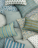 Kos Lagoon Linen Cushion, 20" x 20"