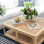 Fiorenza Coffee Table, Matte Raffia/Natural Cane, 48"W x 48"D