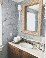 Gene Mirror, Natural Lattice Abaca, 40"W x 50"H