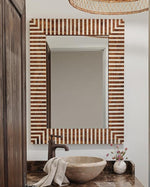 Malena Mirror, Natural Teak/Natural Bone, 30"W x 40"H