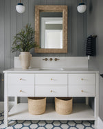 Gene Mirror, Natural Lattice Abaca, 40"W x 50"H