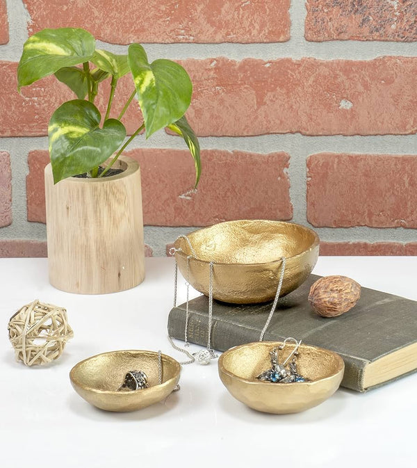 Decorative Cast Aluminum Bowls, Brass
