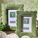 Green Wicker Weave Photo Frame, 2 Sizes, Sold Separately