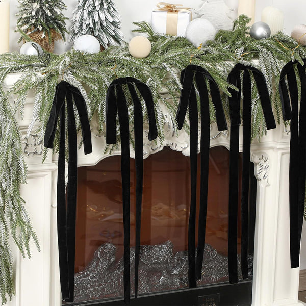Black Velvet Ribbon Bow, 23.5"