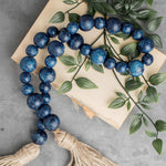 Rustic Blue Wooden Beads, 32"