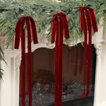 Red Velvet Ribbon Bow, 23.5"