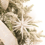 White Glittered Large Star Ornament, 6"