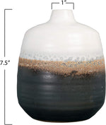 Ombre Tone Ceramic Vase, 7.5"H