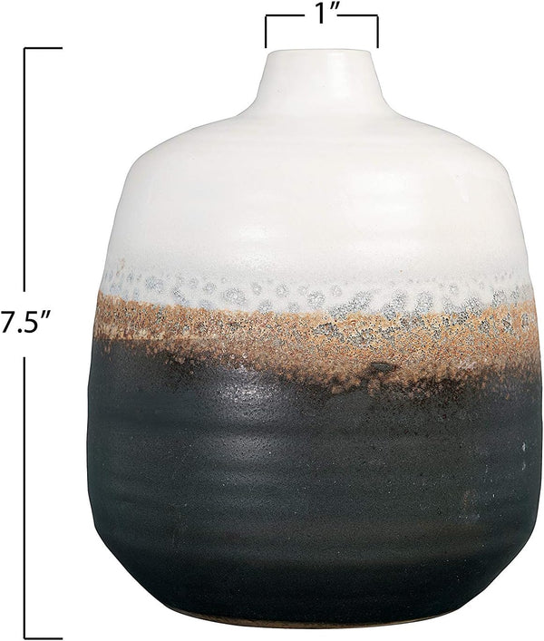 Ombre Tone Ceramic Vase, 7.5"H
