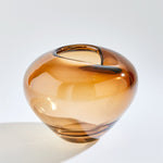 Undulating Vases, Dark Amber, 2 Sizes