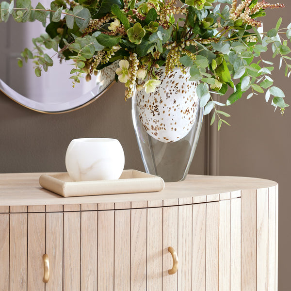 Alabaster Ball Bowl, White