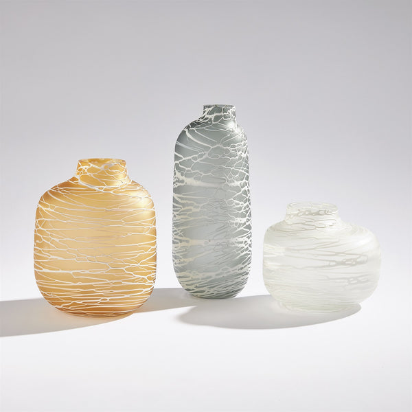 Frosted Stripe Vases, 3 Sizes