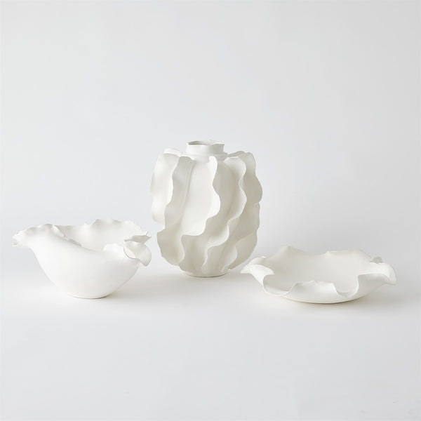 Folios Vase, Matte White, 11.75" H