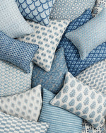 Comino Azure Linen Cushion, 20" x 20"