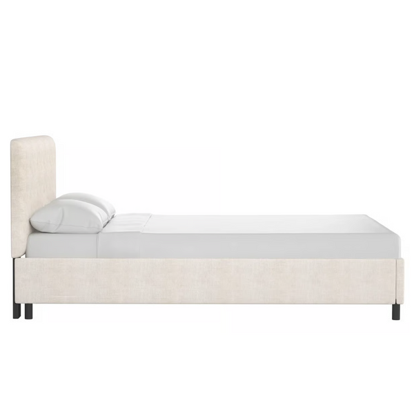 Abbie Platform Bed, Talc Linen, King, Queen, Twin