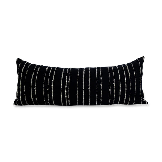 Carmen Black With Grey Stripe, 14" x 36"