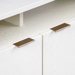 Ambrose Modular Media Stand, Champagne Gold / Cream, 75.25"W x 16.5"D x 24.5"H