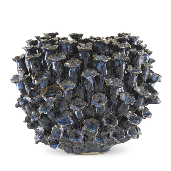 Manitapi Small Blue Vase, 7"H x 8.75"Dia