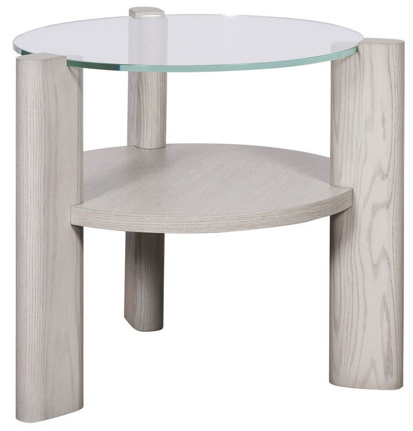 Wolcott End Table, Moonstruck/Clear Glass, 27"W x 27"D x 24.5"H