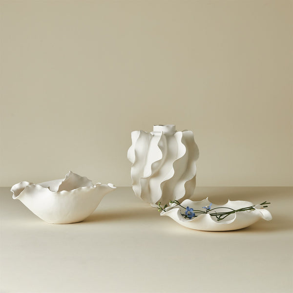Folios Vase, Matte White, 11.75" H