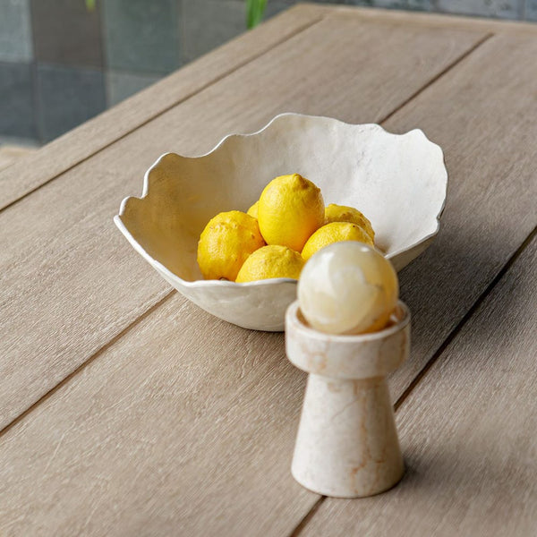 Obscura Outdoor Bowl, Warm White, 16"W x 5"H x 12"D