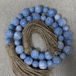 Rustic Light Blue Wooden Beads, 32"
