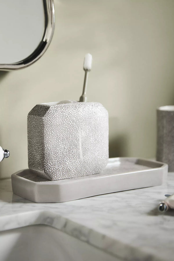 Shagreen Tray, Grey/ Unique
