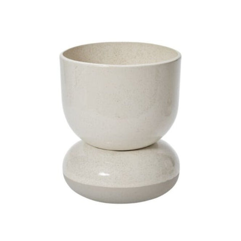 Tartu Pot with Saucer , White, 8.75" x 10.75"