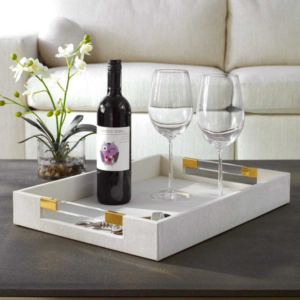 Wessex Tray, White, 19"W x 3"H x 14"D