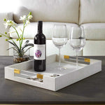 Wessex Tray, White, 19"W x 3"H x 14"D