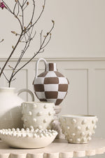 Fairfax Jug - Checker Brown, 14.5"