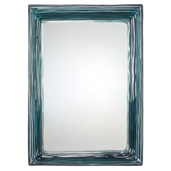 Hetty Rectangular Mirror, Blue Translucent Resin, 26"W X 37"H