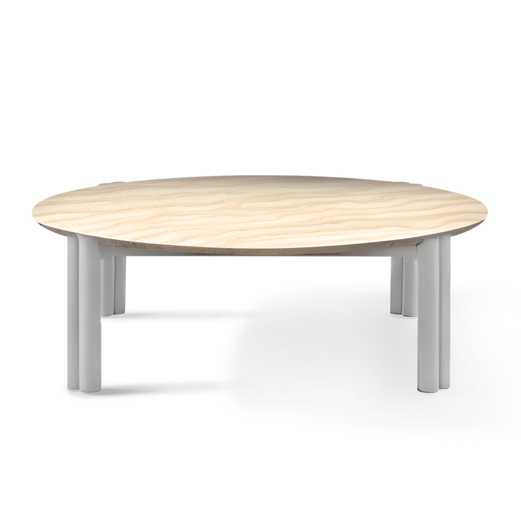 Cove Round Coffee Table, Aluminum Bone/Travertine Natural – Anna Hislop ...