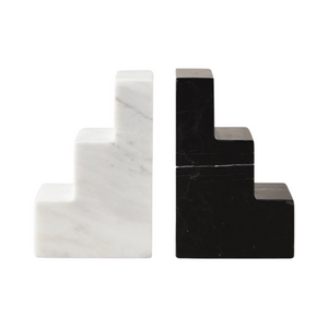 Bookends,  Black/White Marble