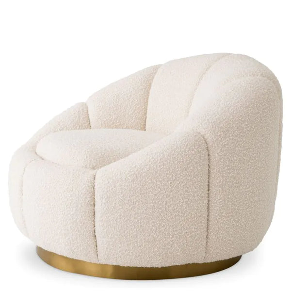 Inger Swivel Chair, Bouclé Cream