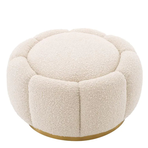 Inger Swivel Chair with Ottoman, Bouclé Cream