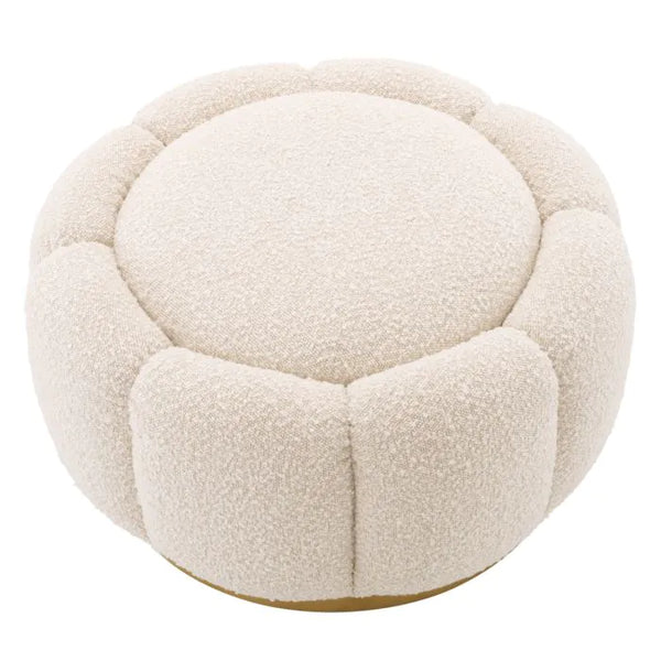 Inger Swivel Chair with Ottoman, Bouclé Cream