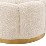 Inger Swivel Chair with Ottoman, Bouclé Cream