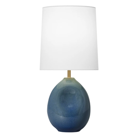 Ulla Small Table Lamp, Blue Anglia Crackle